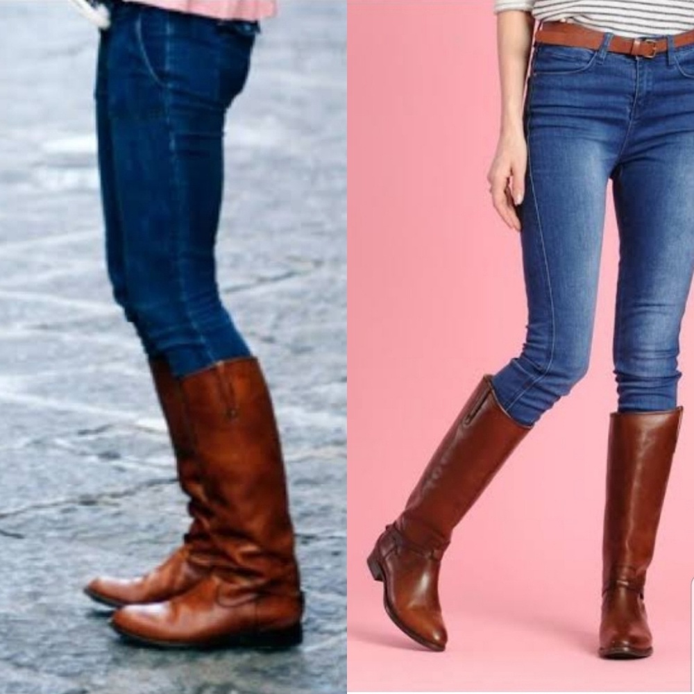 Frye Lindsay Plate Cognac Riding Boots